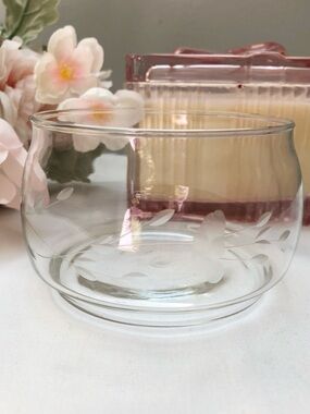 Vintage Delicate Floral Etched Small Bowl